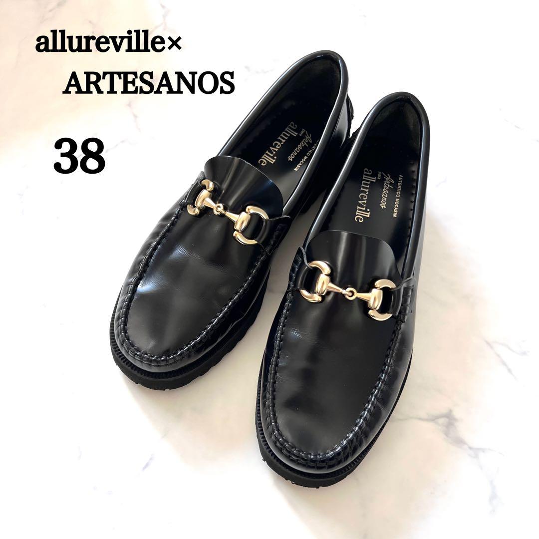 良品】allureville×ARTESANOS ビットローファー 黒 24