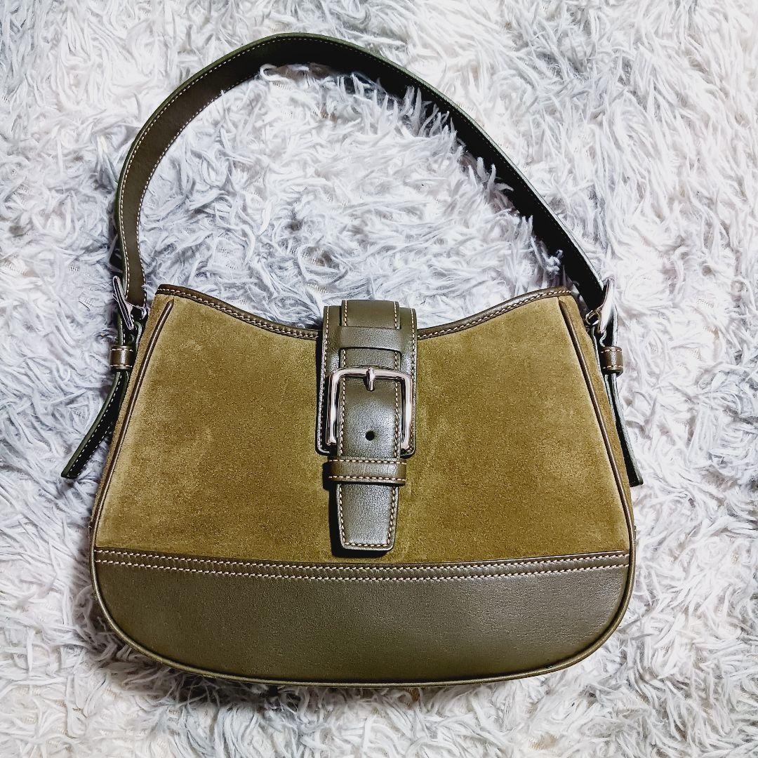 美品✨コーチ ソーホー ショルダーバッグ スエード レザー オリーブ