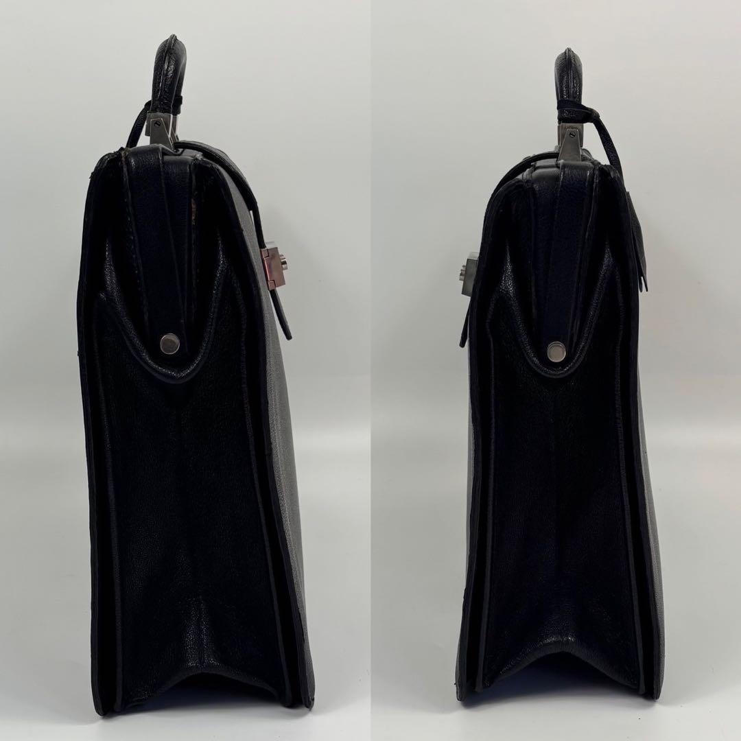 廃盤 モラビト ダレスバッグ ロゴ型押し レザー 大容量 A4 PC可 黒