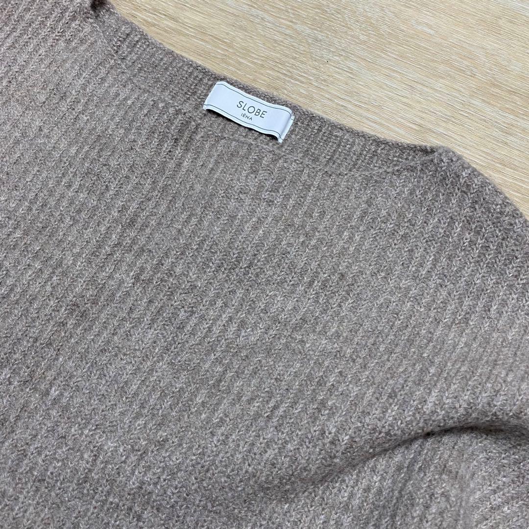 極美品 SLOBE IENA ファインウールニットミニワンピース リブニット