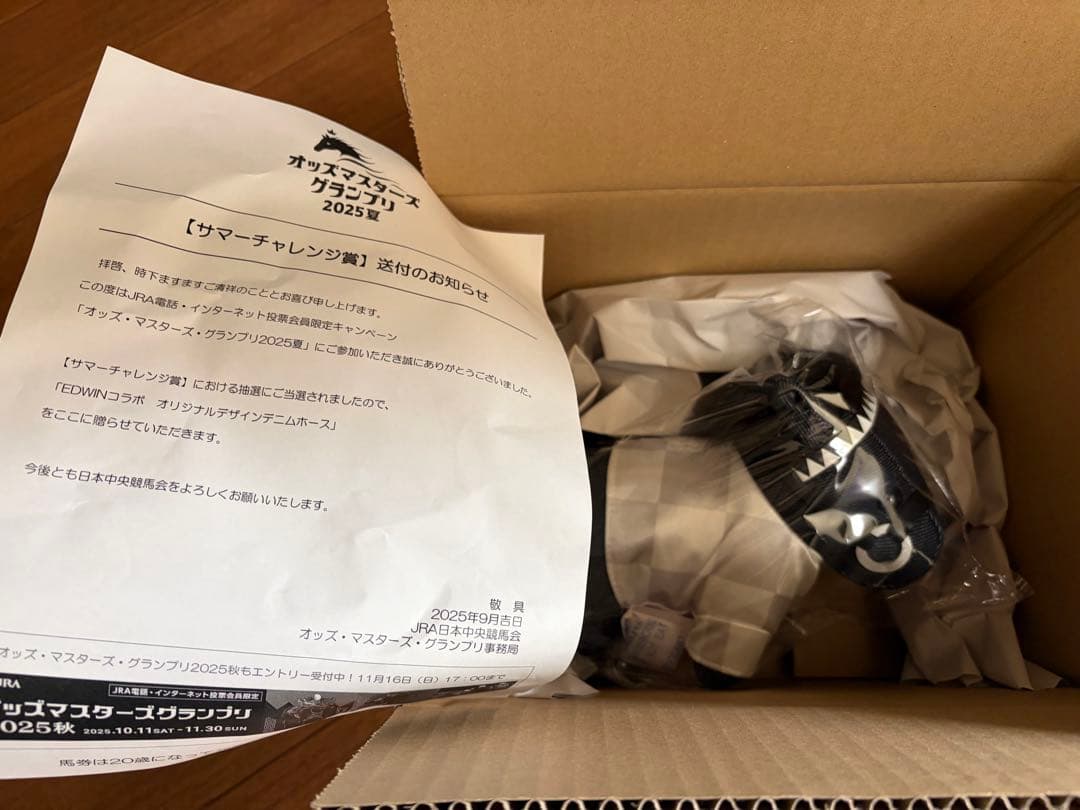 JRA EDWINコラボオリジナルデザインデニムホース ドウデュース