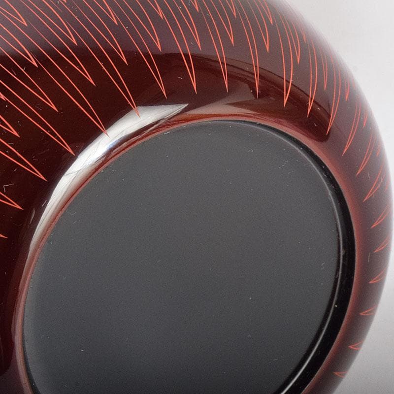 茶道具 中村湖彩作 朱菊毛彫 平棗 共布共箱 V 8641 - メルカリ