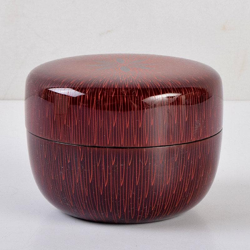 茶道具 中村湖彩作 朱菊毛彫 平棗 共布共箱 V 8641 - メルカリ