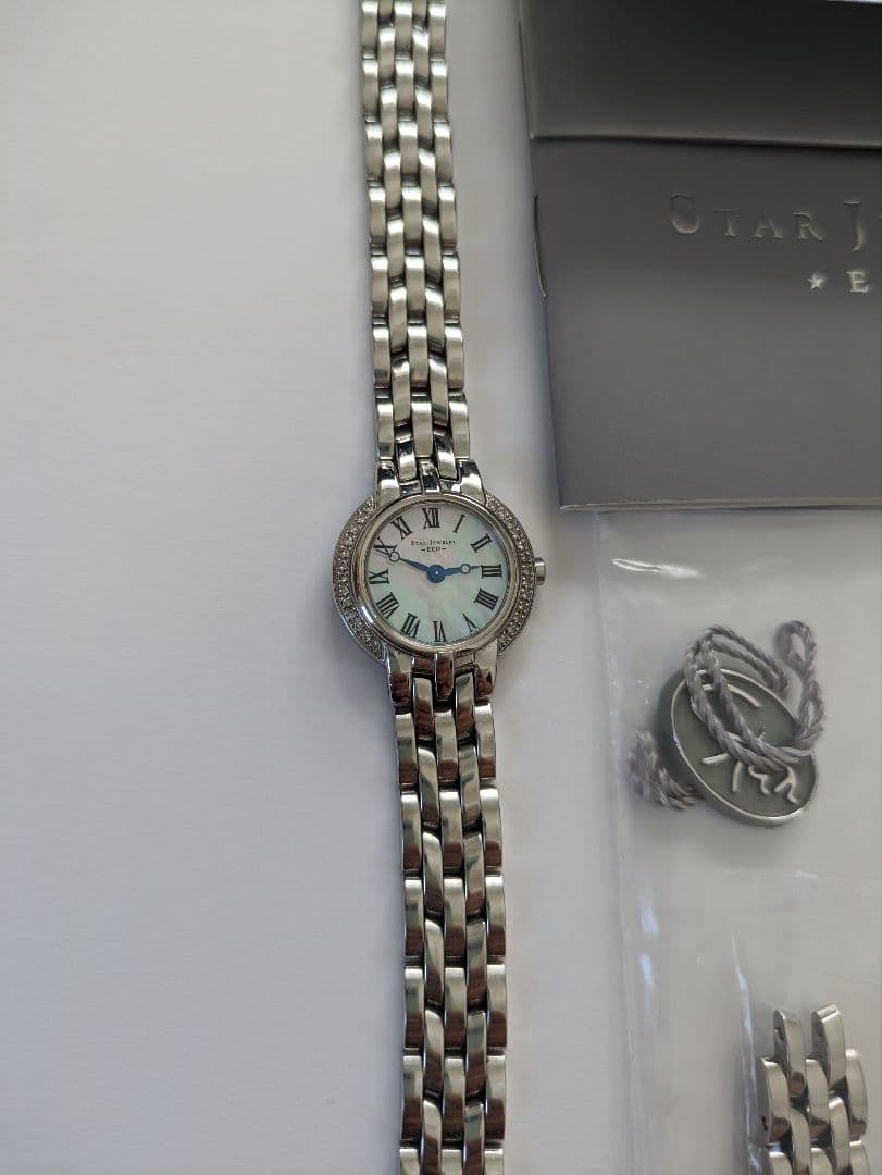 【STAR JEWELRY】ダイヤ　ソーラー 腕時計　0.13ct