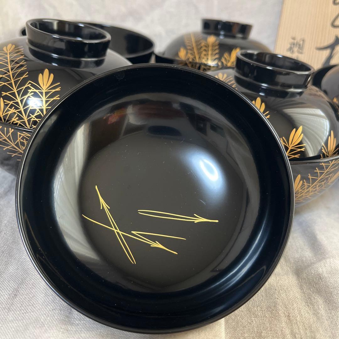 越前塗 吸物椀 祖雅堂 5客組 木乾塗 木漆塗 - メルカリ
