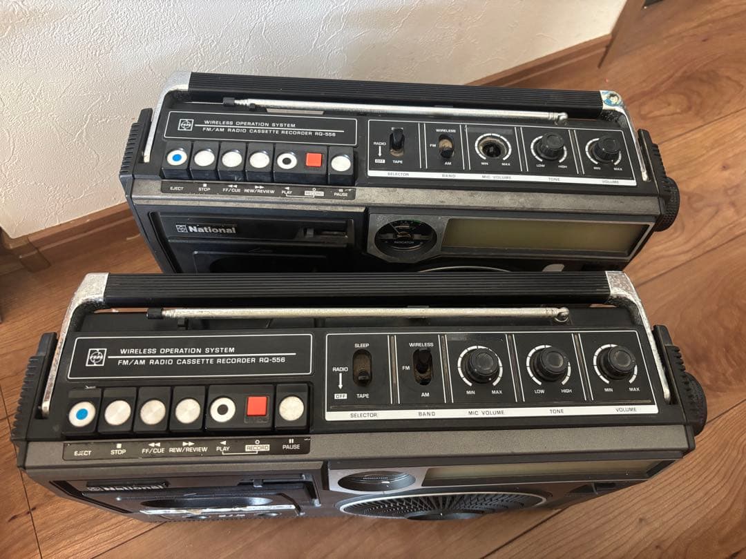 ジャンク品 ナショナル RQ-556 ラジオ カセットプレーヤー 二つセット