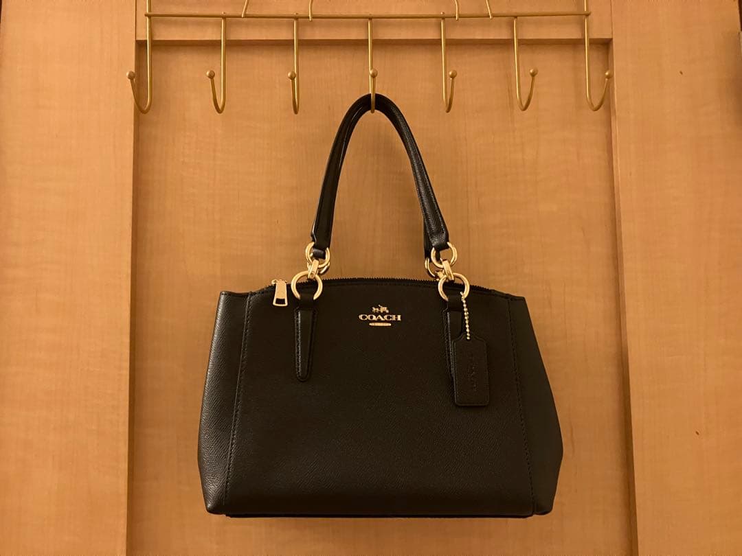 COACH ブラック レザーハンドバッグ