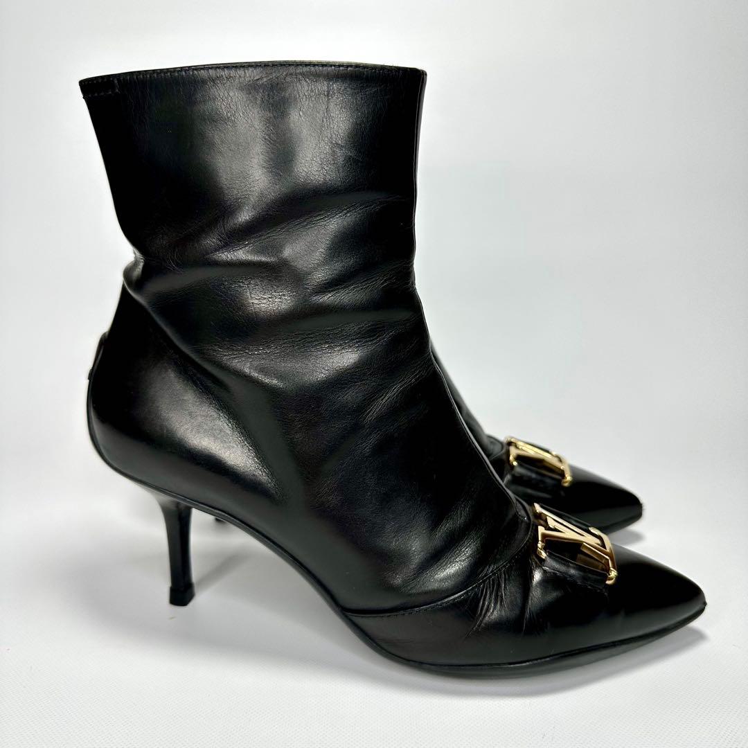 【美品】ルイヴィトン　レザー　ブーツ　ブラック　23.0cm