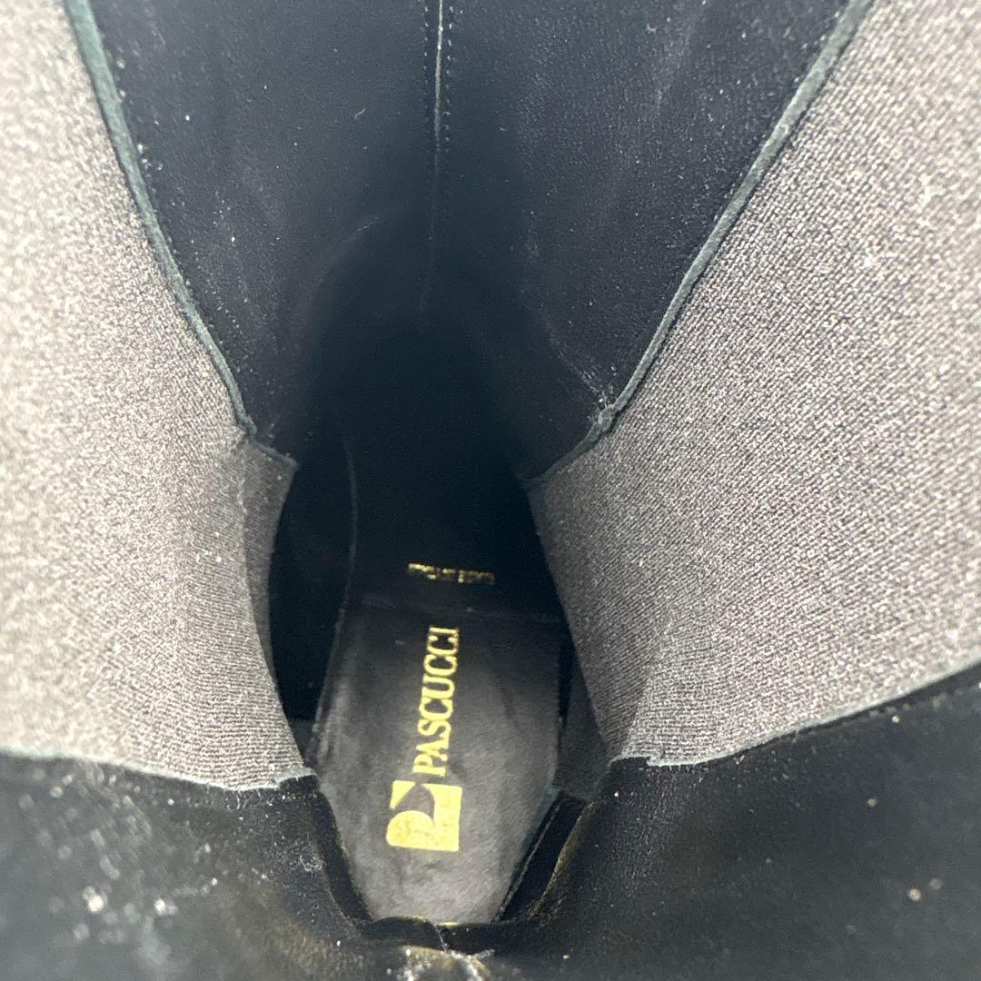 ✨美品✨パスクッチ サイドゴアブーツ【38】24.5cm ブラック