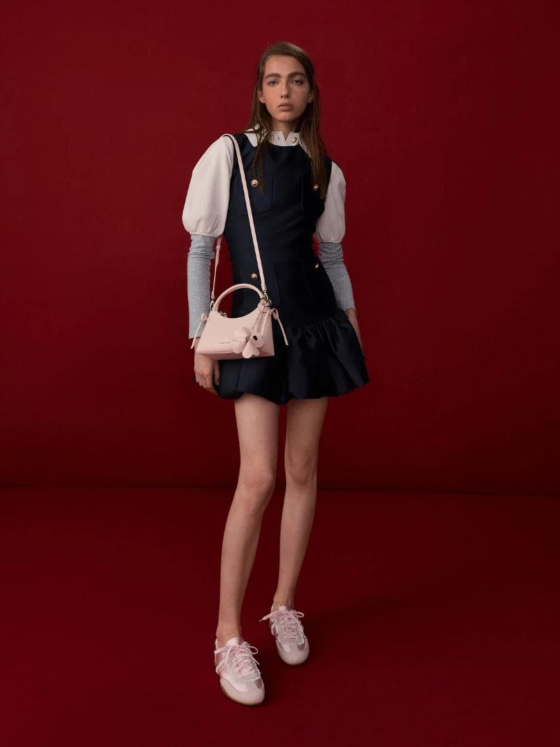 u*7様 チャールズアンドキース ヘーゼル ボウトップハンドルバッグ