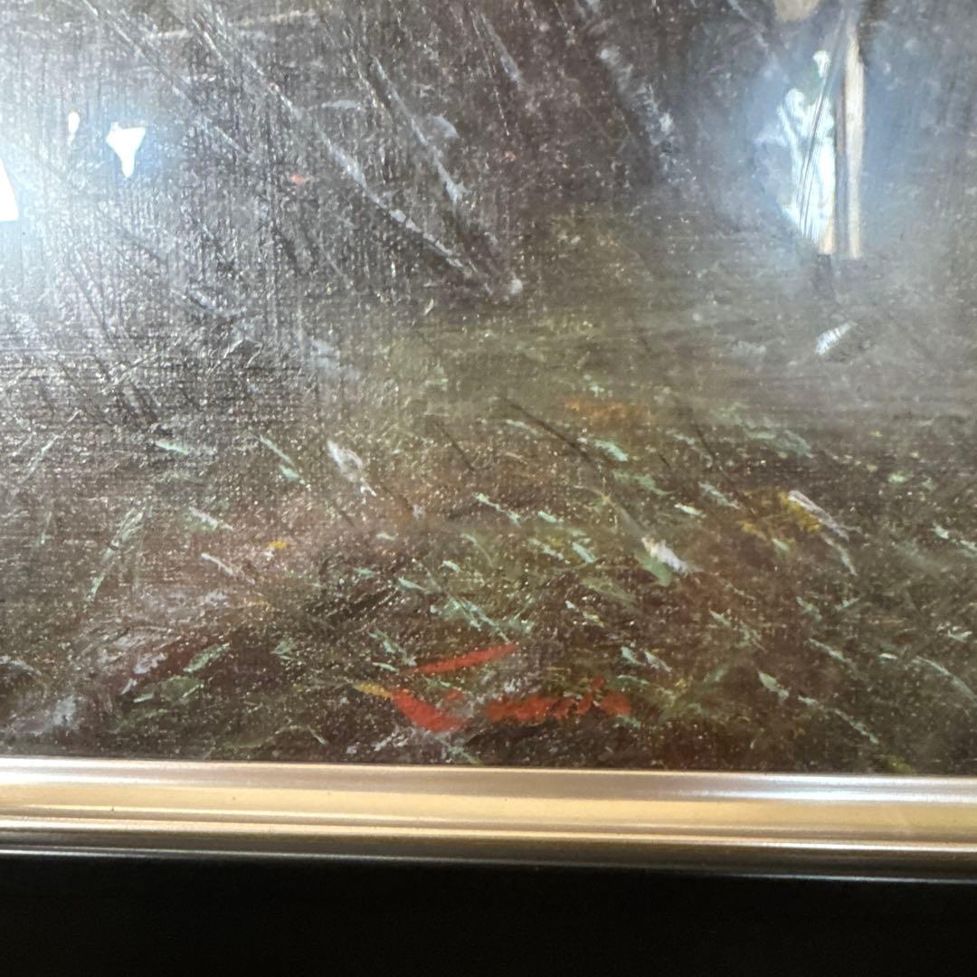 油彩　F-8号　板垣文雄　笛吹川に沿って　新品未使用