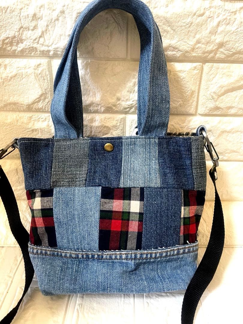 コヤンイサムチョン ハンドメイドリメイクデニムショルダートート