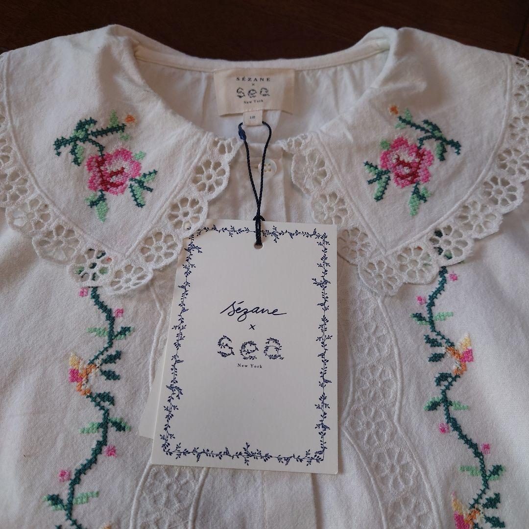 Sézane x Sea New York セザンヌ 刺繍 レース ブラウス - メルカリ