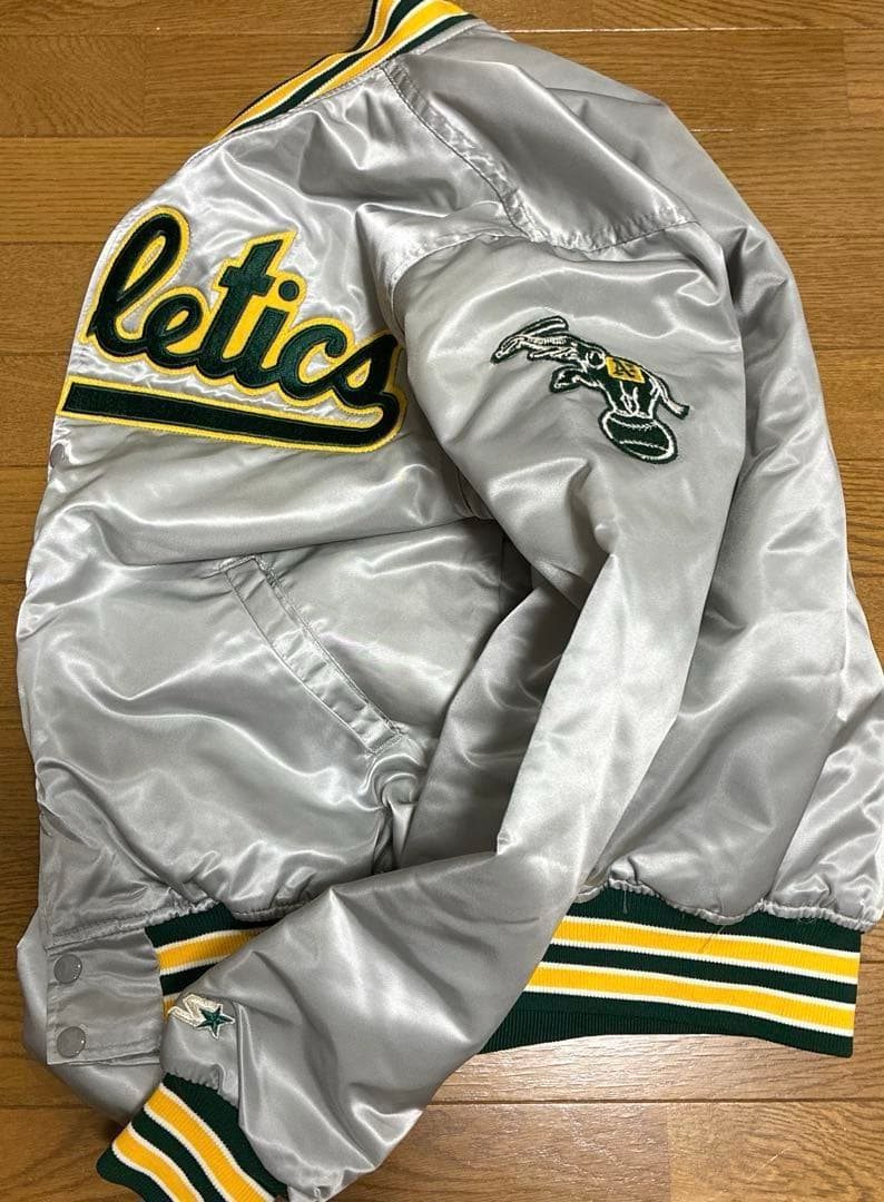 ビンテージ スターター ナイロンスタジャン MLB アスレチックス L USA