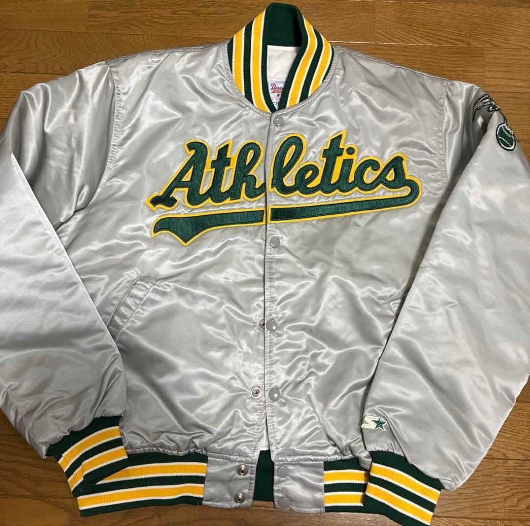 ビンテージ スターター ナイロンスタジャン MLB アスレチックス L USA