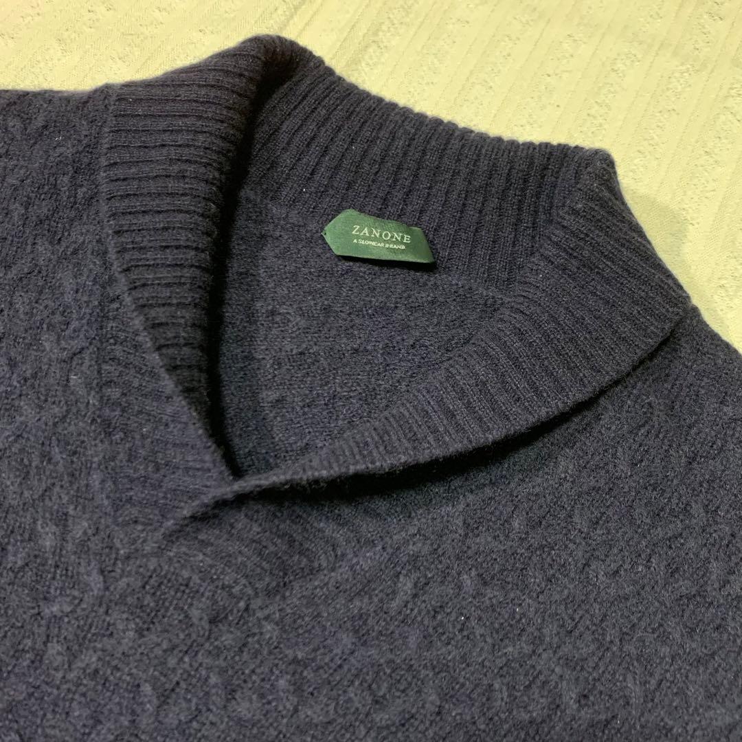 ⭐︎超高級品 希少 ザノーネ ショールカラー ニット イタリア製