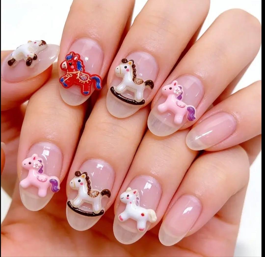 No.293】ミニチュア 馬 ネイルパーツ 40個セット ポニーデコパーツ