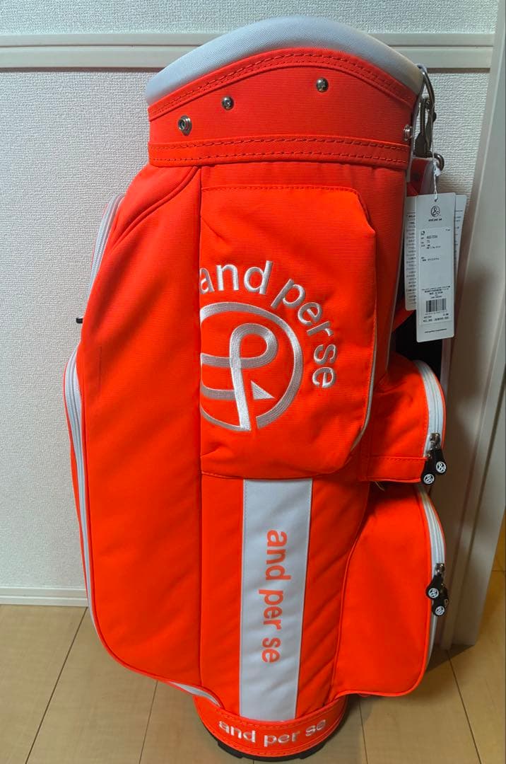 新品 and per se アンパスィ ジャカードツイル キャディバッグ ORG