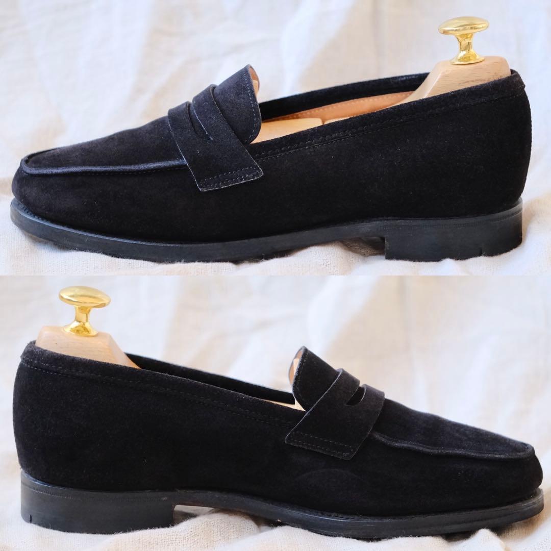 John Lobb ジョンロブ スエードコインローファーCampus黒45C - メルカリ