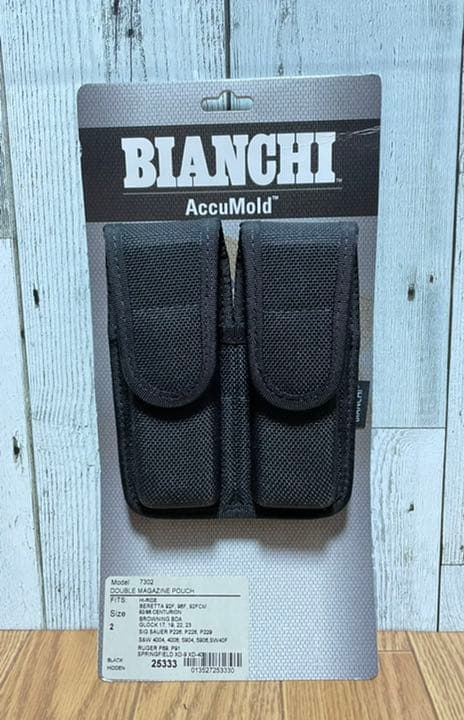【新品未使用】BIANCHI 7302 Accumold ダブルマガジンポーチ Amazon | Bianchi Accumold 7302 ブラック ダブルマガジンポーチ