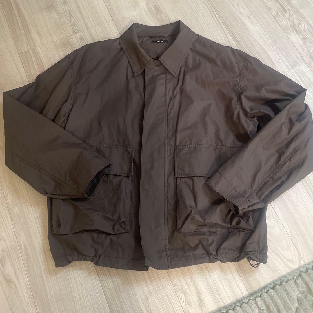 UNIQLO C コットンショートブルゾン L ユニクロC ダークブラウン