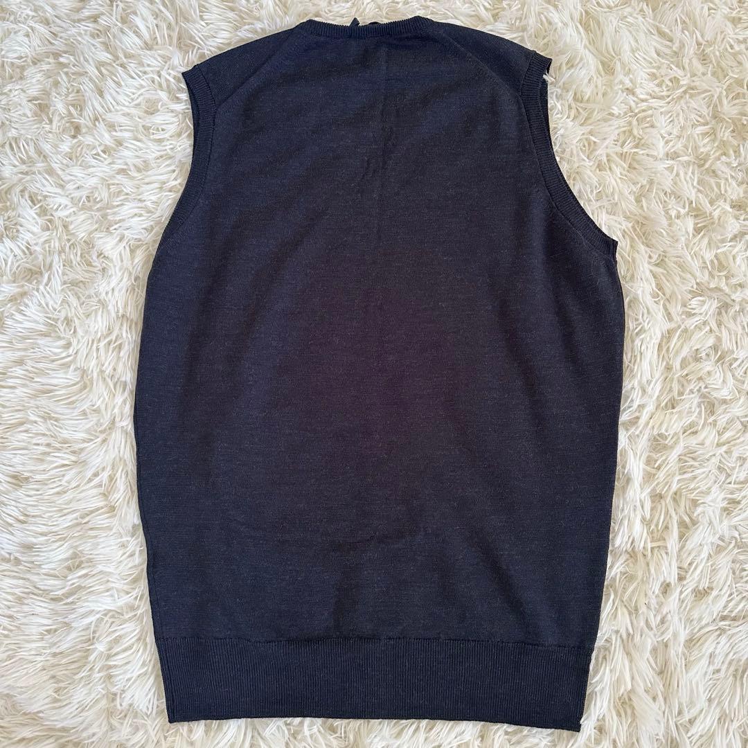 新品未使用 ジョンスメドレー ニットベスト ブラック 紺 サイズM