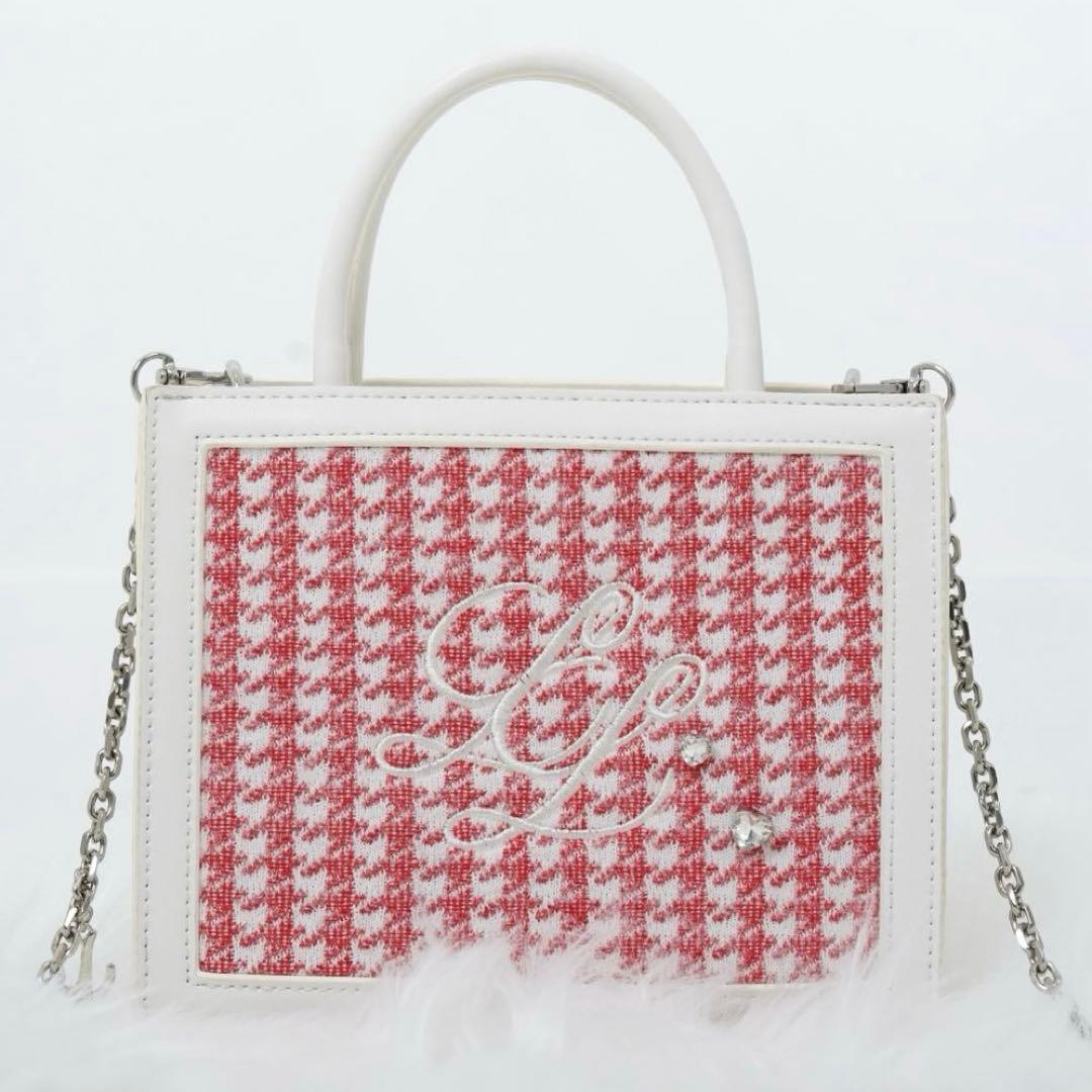 Lumignon ルミニョン Lumignon houndstooth 2way bagレッド