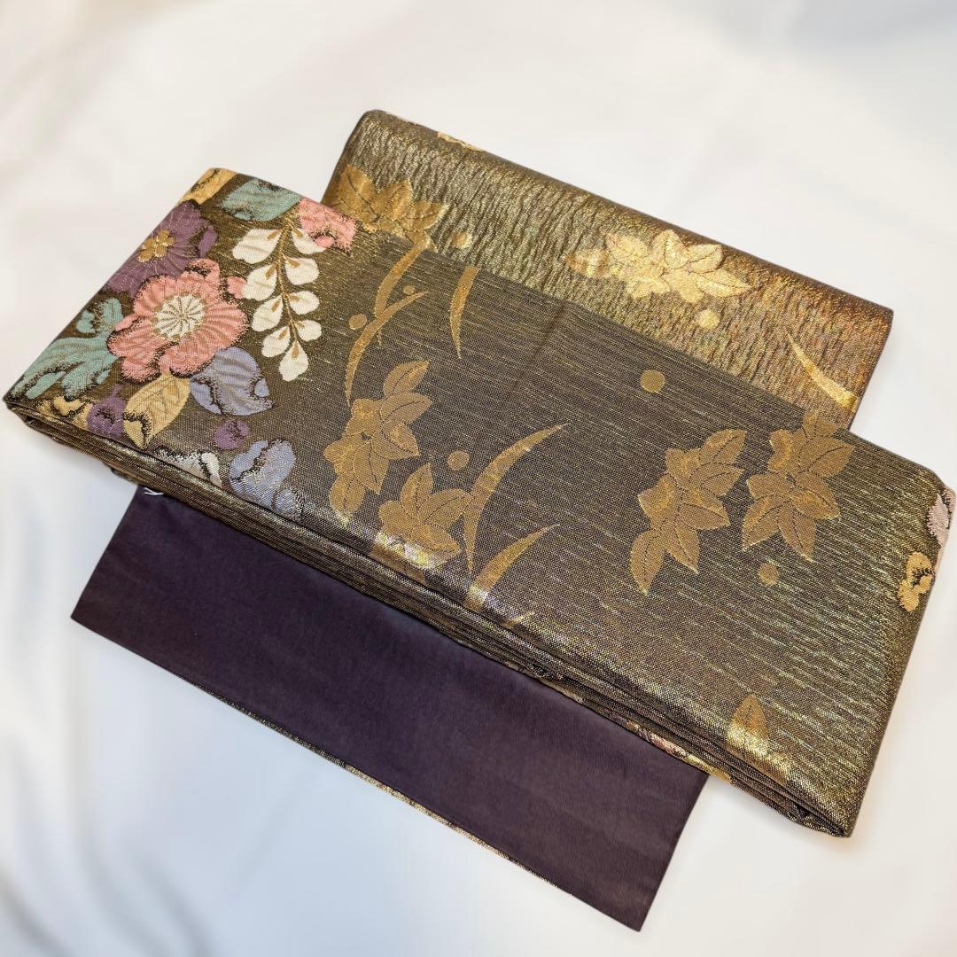 一体型 ワンタッチ帯 作り帯 マジックテープ 辻ヶ花 豪華 袋帯 二重