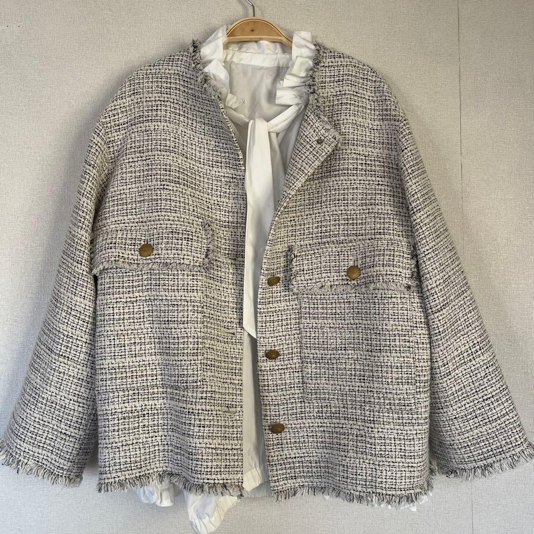 ジャーナルスタンダード レサージュ 白 襟 フリル ブラウス 卒業式 入学式