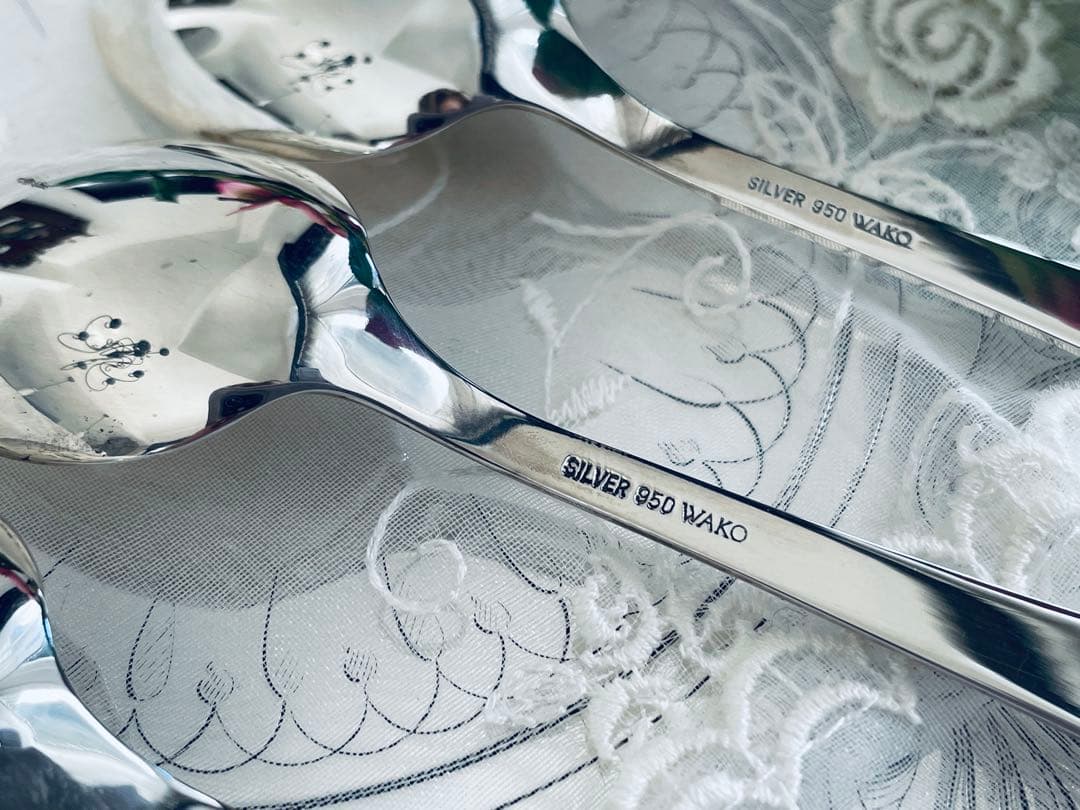 ブリタニアシルバー950/1000 銀座和光のティースプーン 3本 - メルカリ