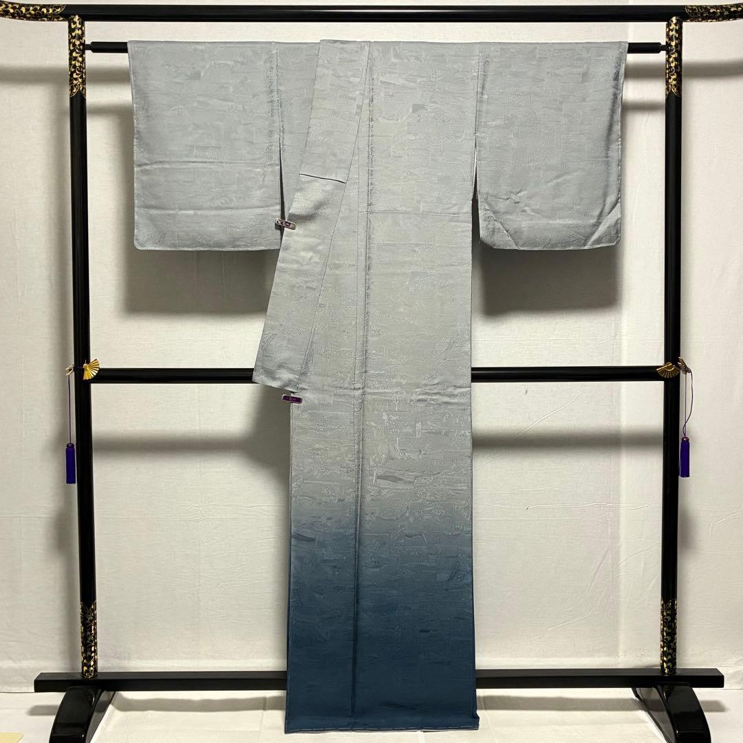 D15訪問着 安藤広重 東海道五拾五撰 さが美 正絹 着物 しつけ糸未使用極美品