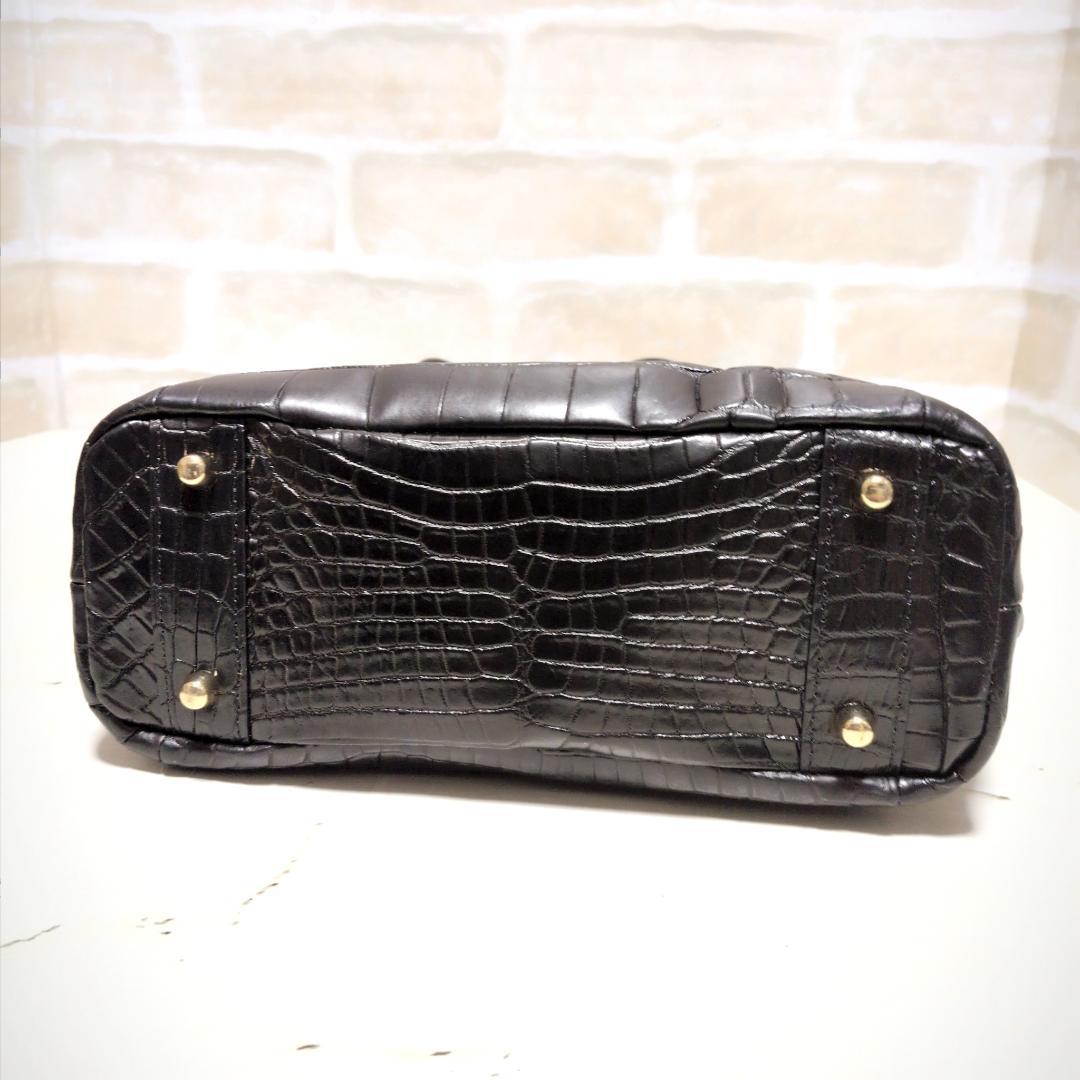 ☆クロコダイル/バケツ型 ショルダーバッグ ブラック 美品 希少レア