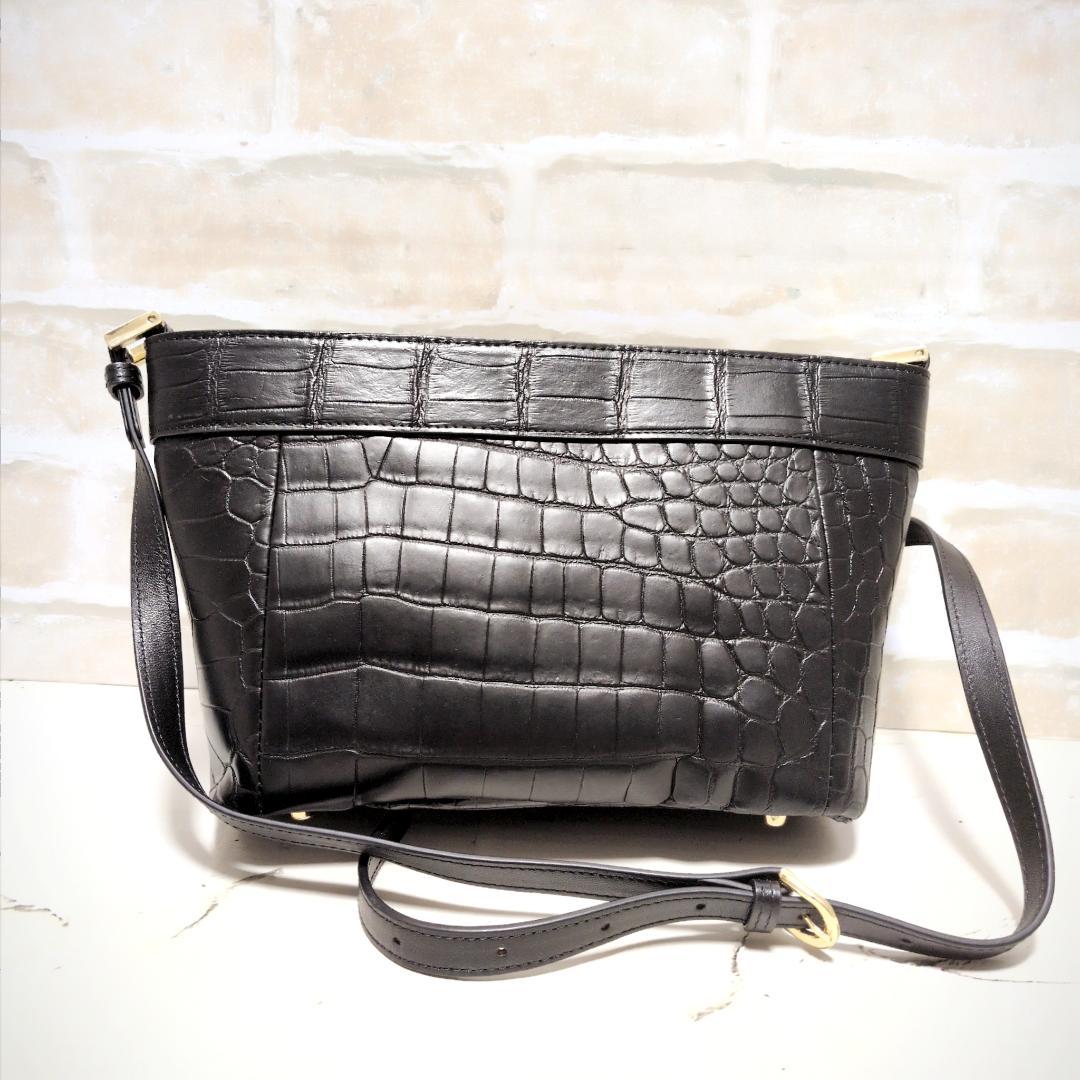 ☆クロコダイル/バケツ型 ショルダーバッグ ブラック 美品 希少レア
