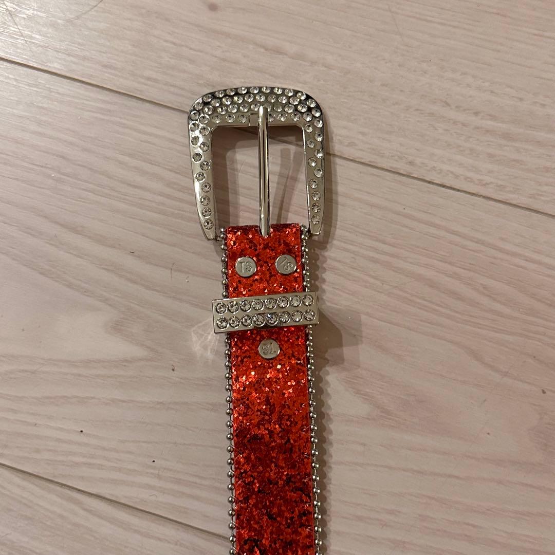 d.i.a系 y2k ベルト ギャル スカル 平成ギャル 赤 姫系 - メルカリ