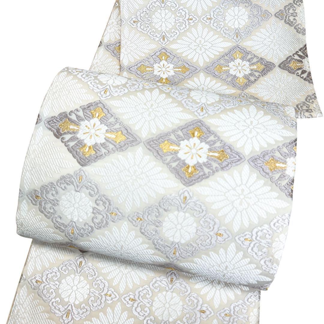 A 45美品 袋帯 有織唐織 六通柄 金糸 華文 正絹 高級 - メルカリ