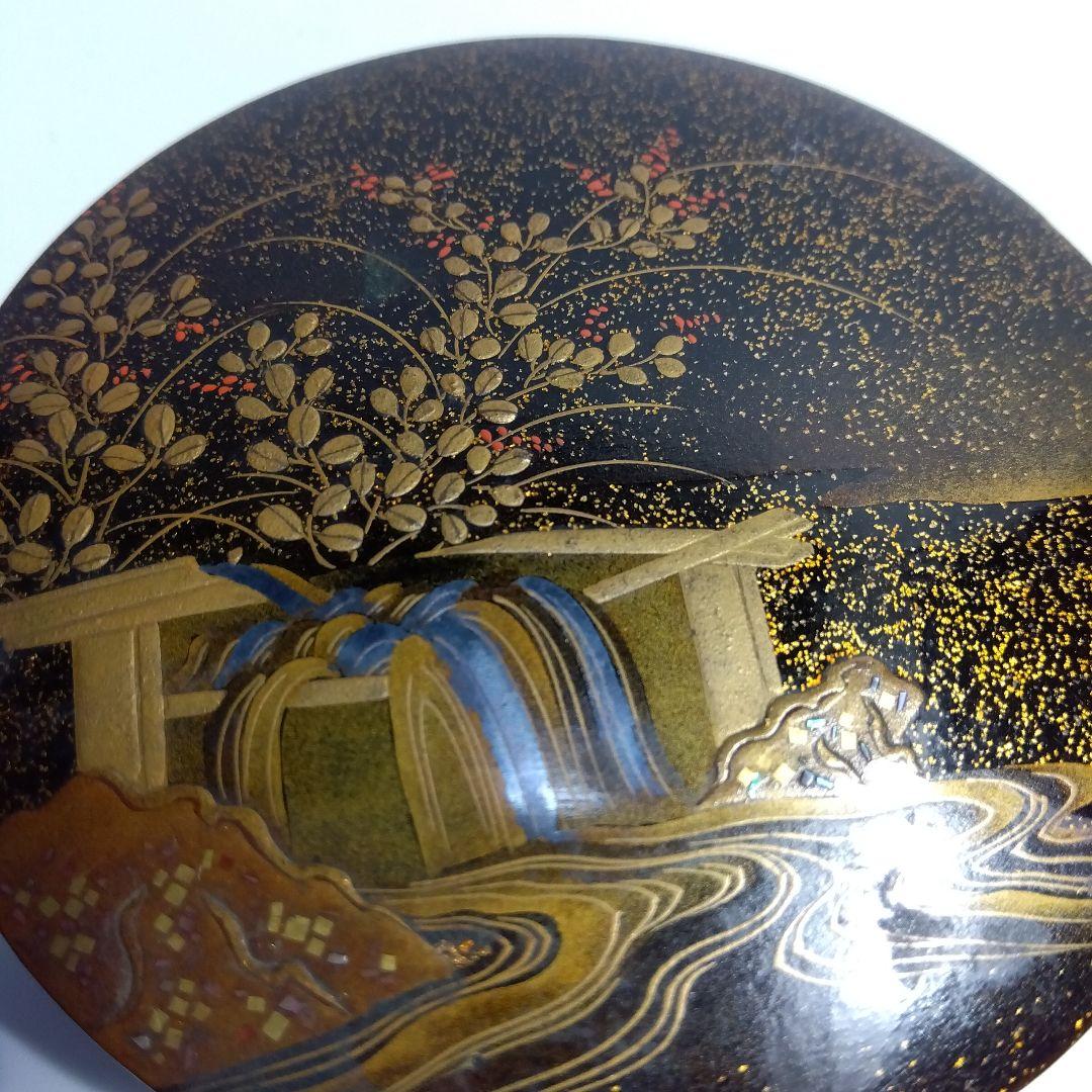 加賀蒔絵 漆器 時代 蒔絵金銀蒔絵草花文香合 細密 箱入り