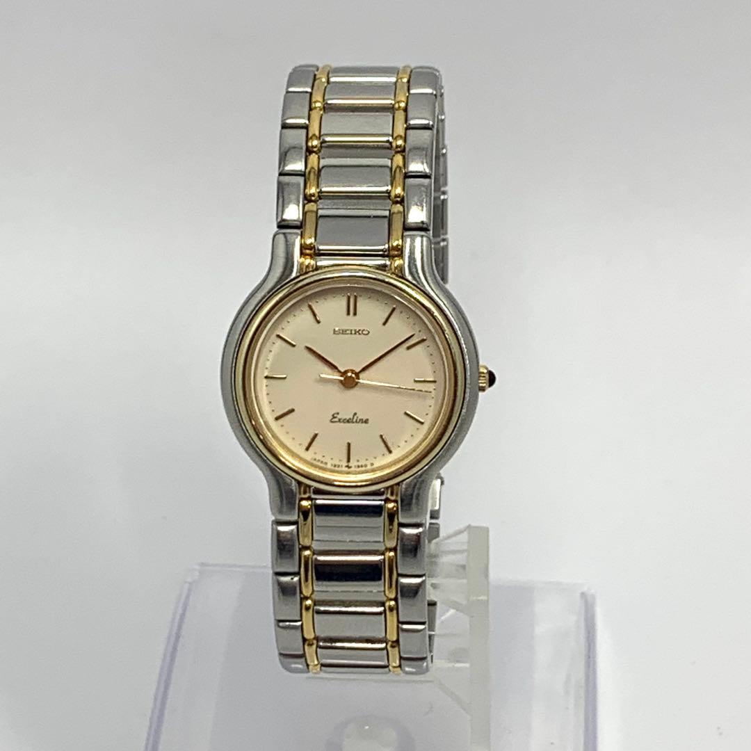 電池交換済590 SEIKO Exceline セイコー腕時計 ゴールド コンビ - メルカリ