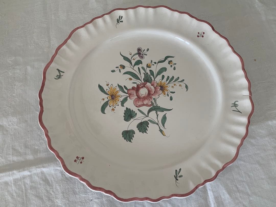 フランスアンティーク ムスティエ焼き プレート ブロカント - メルカリ