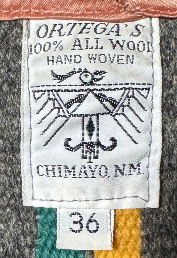 雰囲気抜群 ORTEGA´S オルテガ チマヨベスト くるみボタン 36 グレー