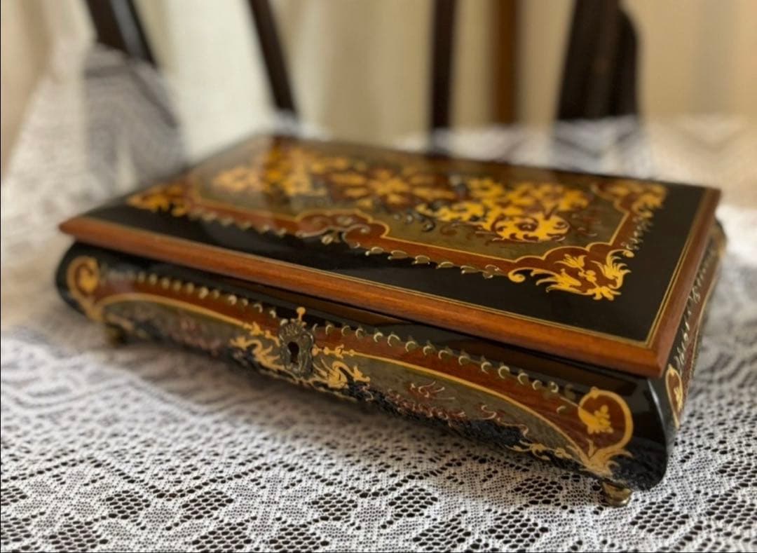 FPF★装飾的な木製オルゴールボックス★ イタリア製 象嵌 オルゴール★ 30弁】イタリア象嵌BOX EX-191I オルゴール 高級 ｜株式会社オルゴール