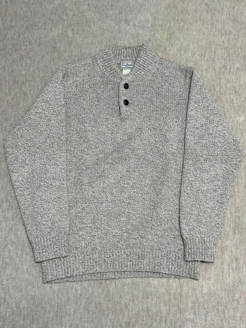L.L.Bean ヘンリー・セーター　100%ラムウール グレー L
