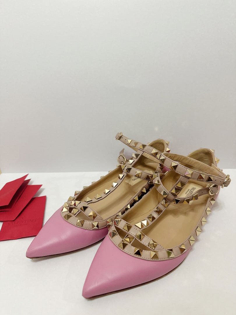 VALENTINO バレンティノ ロックスタッズ バレリーナ 36ピンク