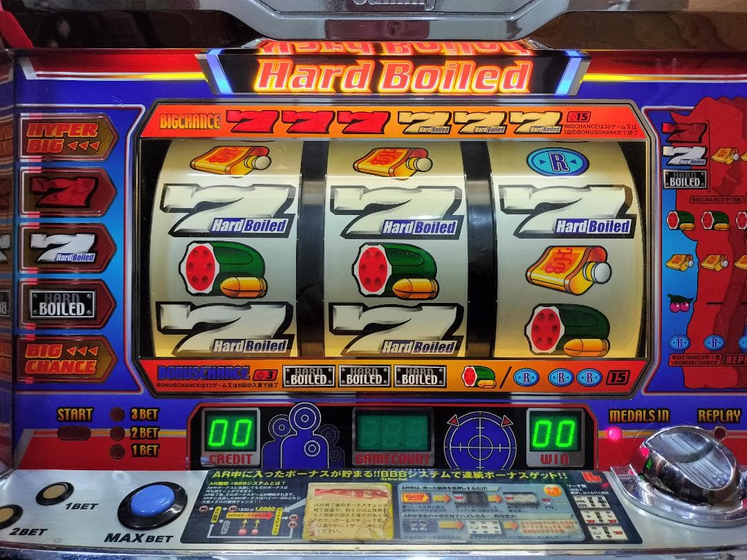 パチスロ実機】サミー☆ハードボイルド2【コイン不要機付】4号機