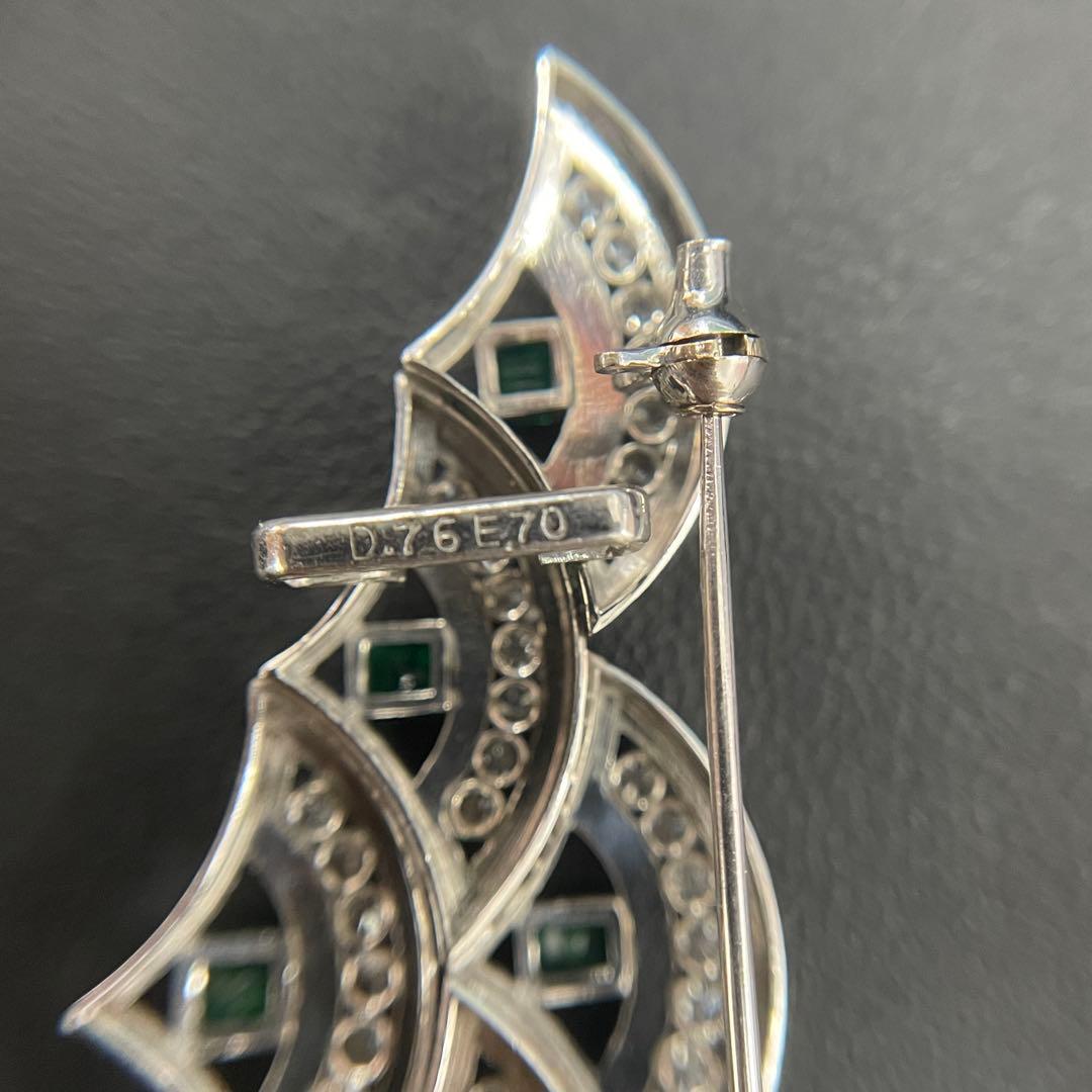 Pm900 エメラルドとダイヤモンドのブローチ2WAY