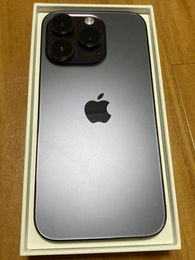 美品 Apple iPhone 14 Pro ディープパープル 本体箱付き128