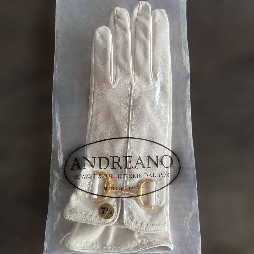 ANDREANO ホワイトレザー手袋 7½の通販はau PAY マーケット - 輸入雑貨