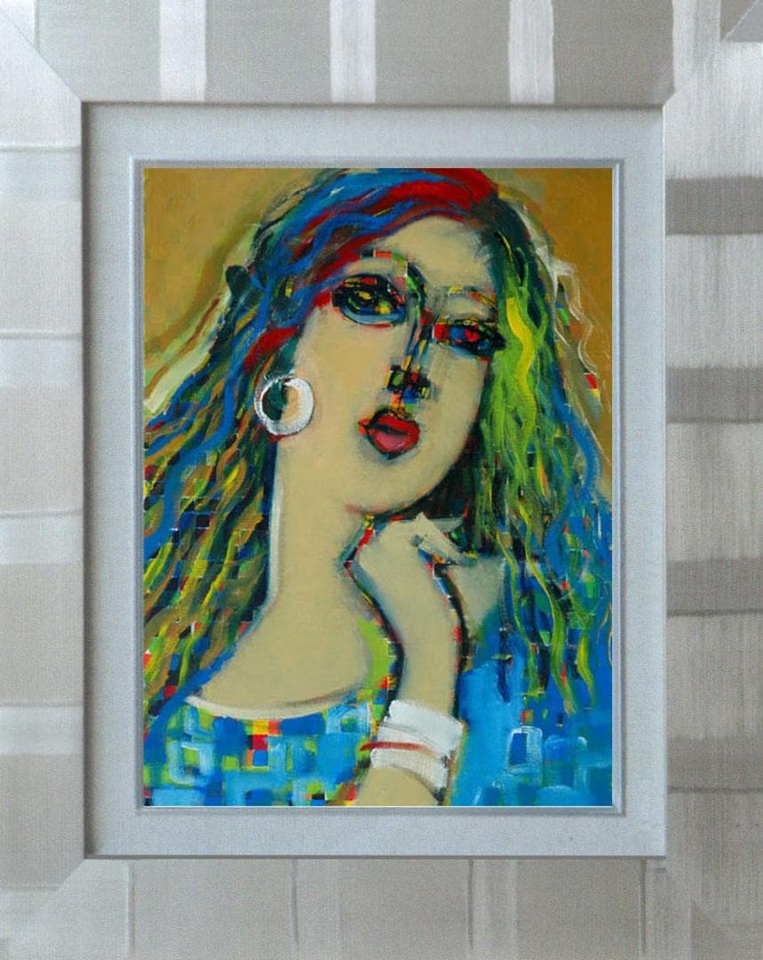 ☆木村智博「のどかな」木製パネル アクリルガッシュ 色鉛筆 鉛筆 額付き