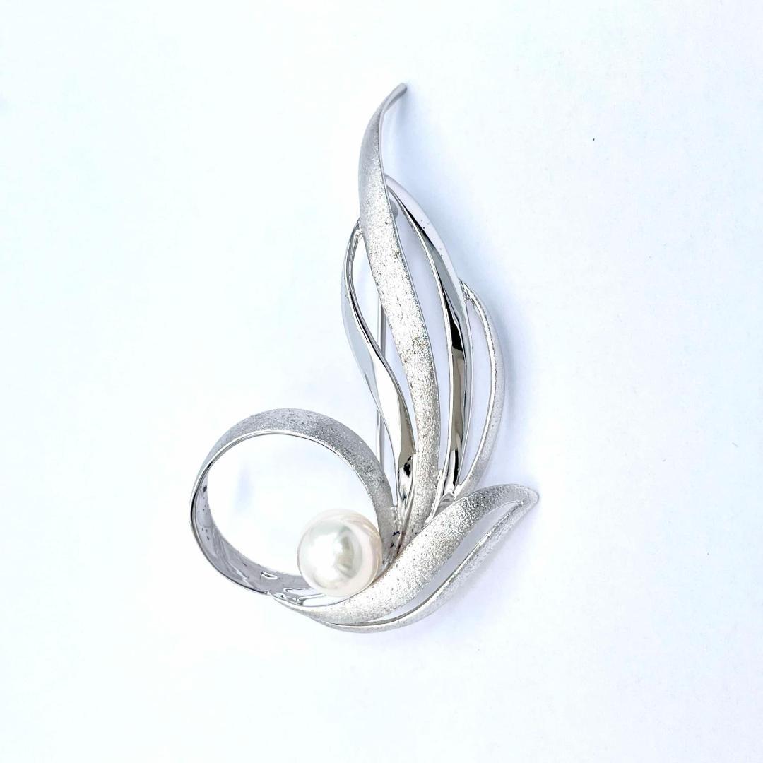 タサキ パール 8.0mm ブローチ セレモニー 卒業式 入学式 シルバー 箱