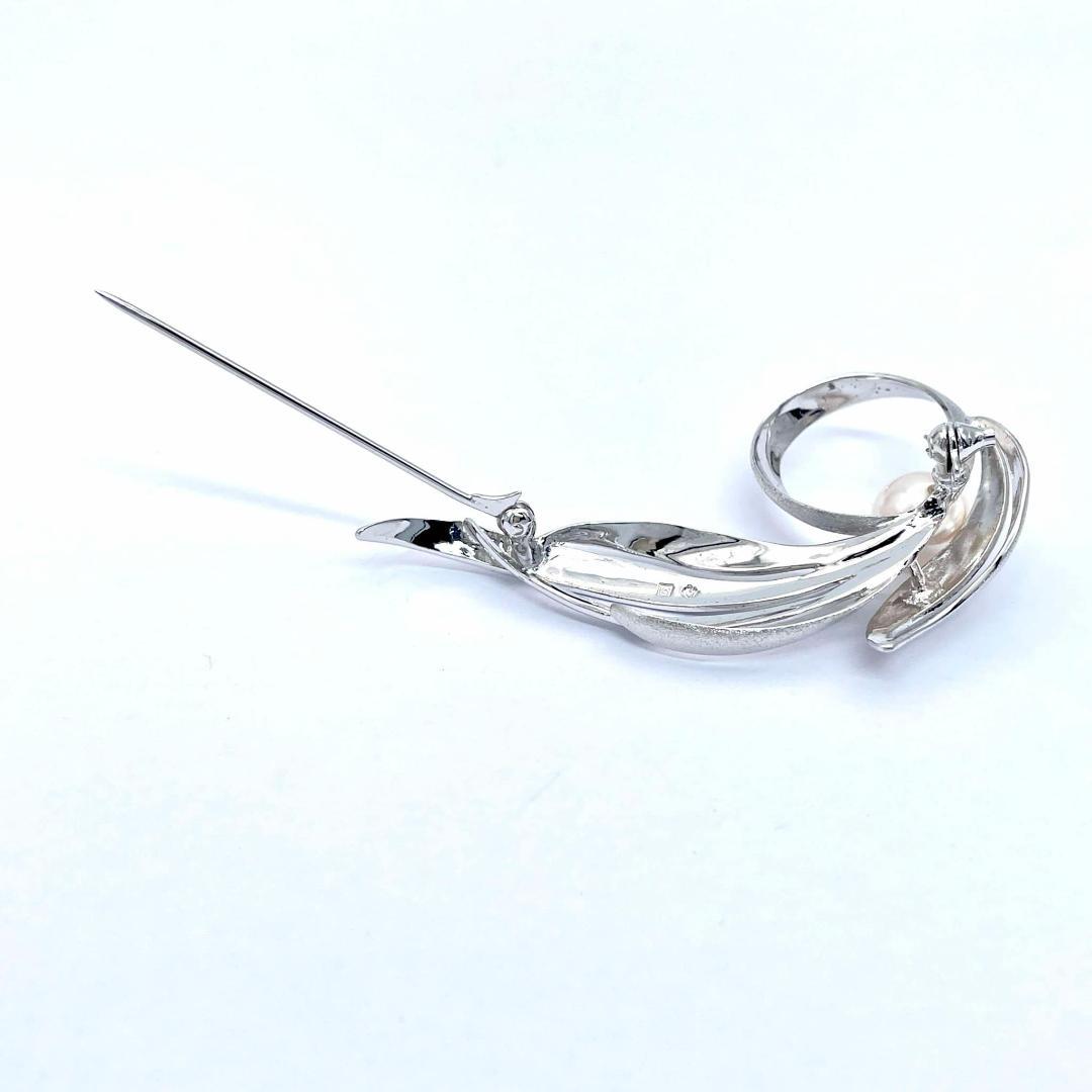 タサキ パール 8.0mm ブローチ セレモニー 卒業式 入学式 シルバー 箱