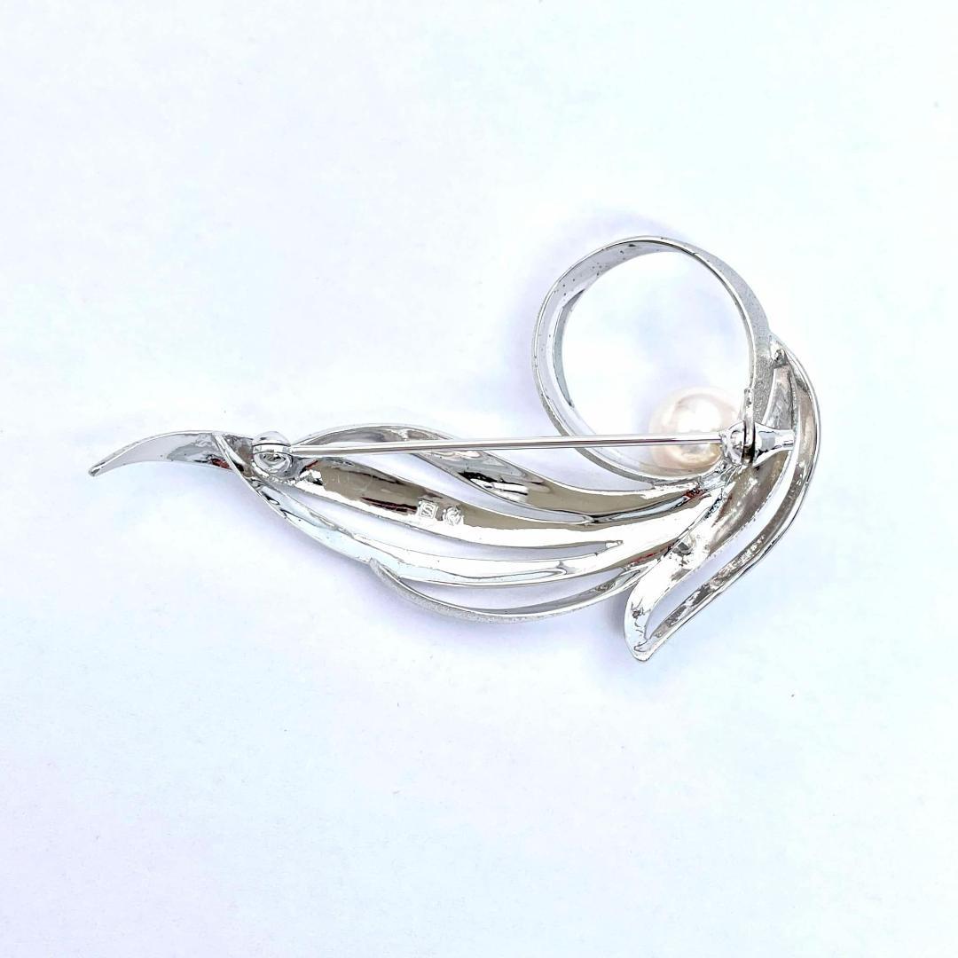 タサキ パール 8.0mm ブローチ セレモニー 卒業式 入学式 シルバー 箱